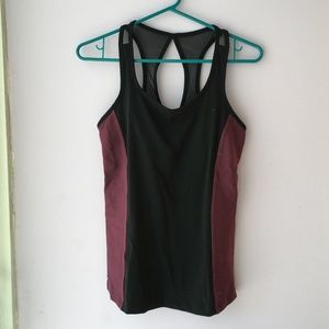 Lucy Active Racerback Yoga Top Black/ Burgundy